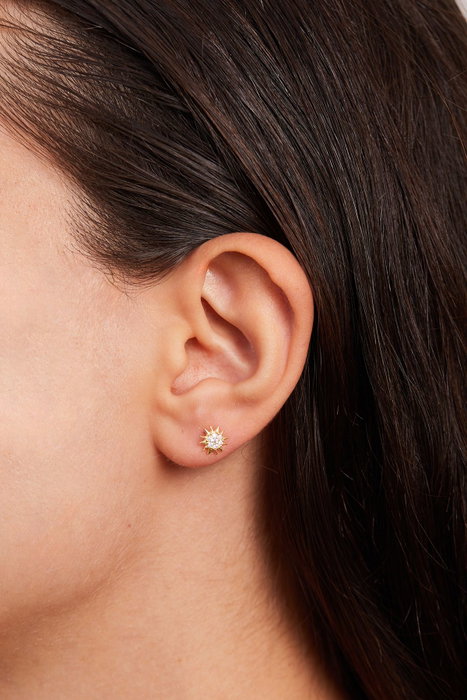 Heliophilia Silver Pendientes de Plata Esterlina 925 Dorado